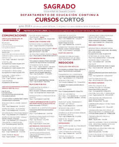Programa de Cursos Cortos para junio-julio 2018