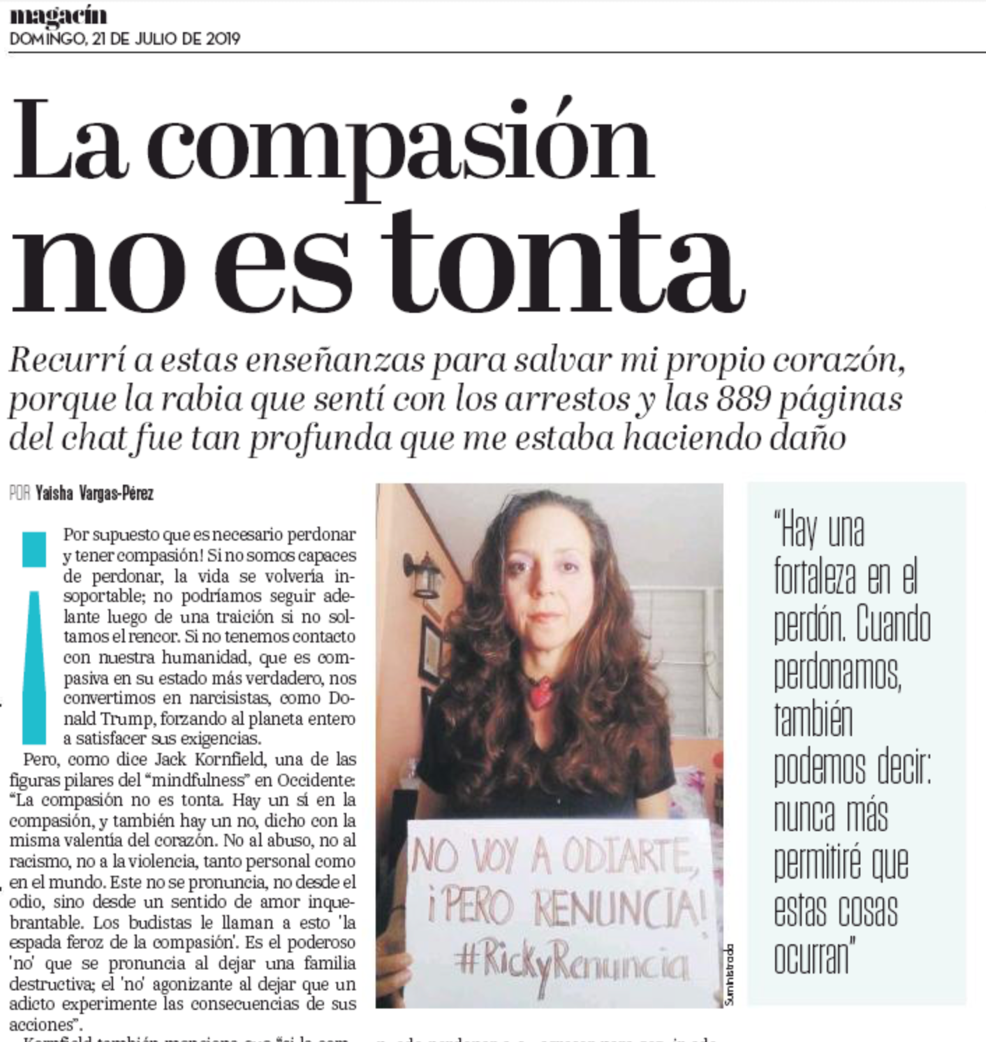 Artículo de Profesora Yaisha Vargas en El Nuevo Día