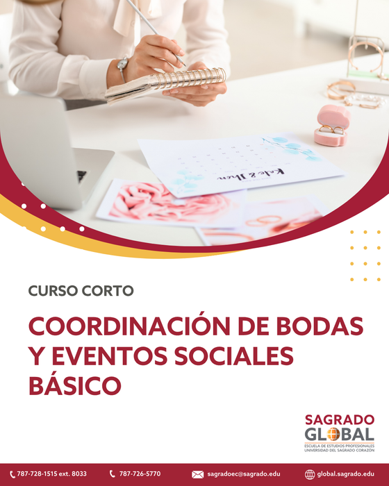 Coordinación de Bodas y Eventos Sociales  Básico